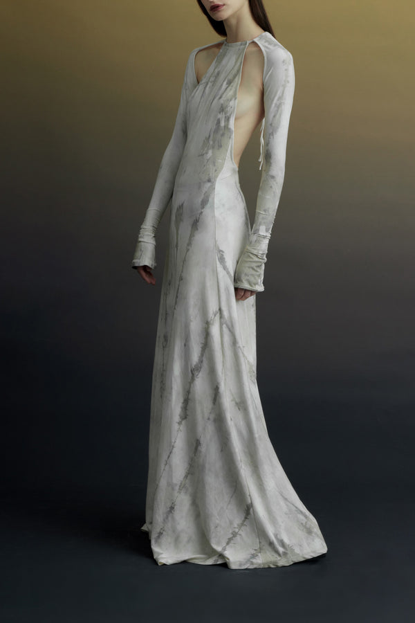 pengtai cotton knitted white evening dress PTS23C15-1